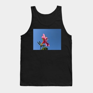 Pink Flower Blue Sky Profile Tank Top